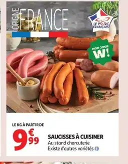 Auchan Saucisses à cuisiner offre