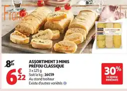 Auchan Assortiment 3 minis préfou classique offre