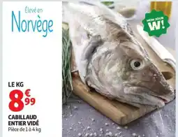 Auchan Cabillaud entier vidé offre