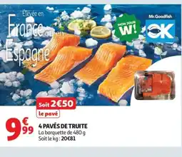 Auchan 4 pavés de truite offre
