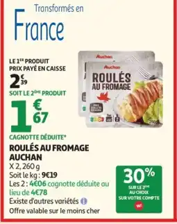 Auchan AUCHAN Roulés au fromage offre