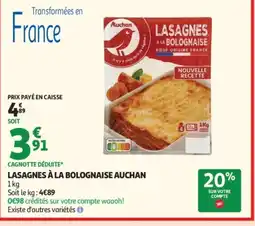 Auchan AUCHAN Lasagnes à la bolognaise offre
