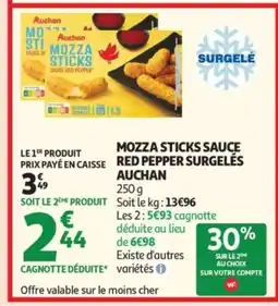 Auchan AUCHAN Mozza sticks sauce red pepper surgelés offre