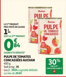 Auchan AUCHAN Pulpe de tomates concassées offre