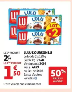 Auchan LU Lulu l'ourson offre