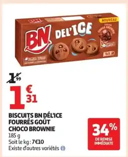 Auchan Biscuits bn délice fourrés goût choco brownie offre