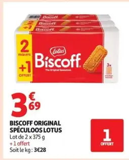 Auchan LOTUS BISCOFF Original spéculoos offre