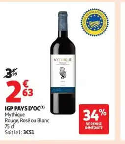 Auchan MYTHIQUE Igp pays d'oc offre