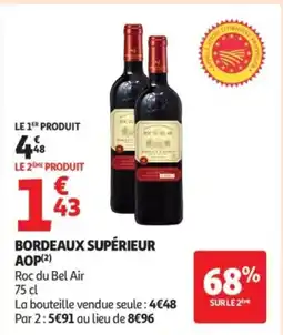 Auchan ROC DU BEL AIR Bordeaux supérieur aop offre