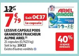 Auchan ARIEL Lessive capsule pods grandiose fraicheur alpine offre
