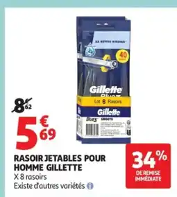 Auchan GILLETTE Rasoir jetables pour homme offre