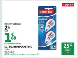 Auchan BIC Lot de 2 mini pocket offre