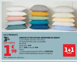 Auchan Linge de lit polycoton, microfibre ou jersey offre