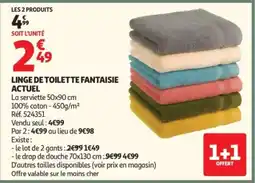 Auchan ACTUEL Linge de toilette fantaisie offre