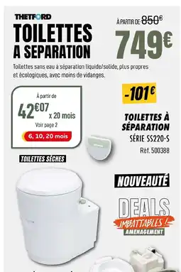 Narbonne accessoires Toilettes à séparation offre