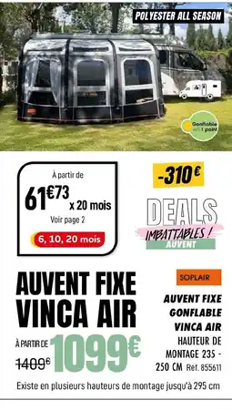 Narbonne accessoires Auvent fixe vinca air offre