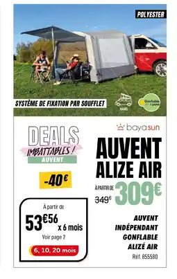 Narbonne accessoires Auvent indépendant gonflable alizé air offre
