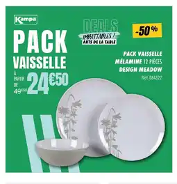 Narbonne accessoires KAMPA Pack vaisselle mélamine 12 pièces design meadow offre