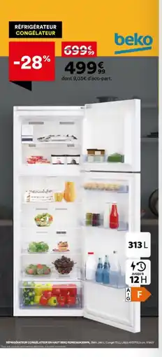 BUT BEKO Réfrigérateur congélateur en haut RDNE350K30WN offre