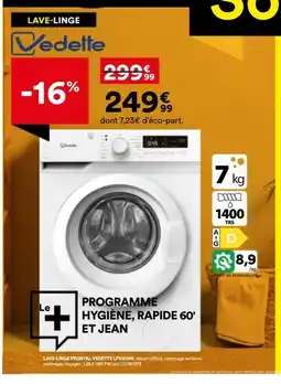 BUT VEDETTE Lave-linge frontal LFV472W offre