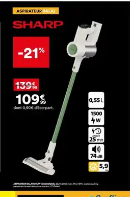 BUT SHARP Aspirateur balai VCSV06AEUG offre