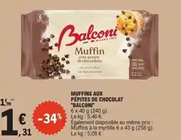 E.Leclerc BALCONI Muffins aux pépites de chocolat offre