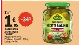 E.Leclerc KÜHNE Cornichons aigres-doux offre