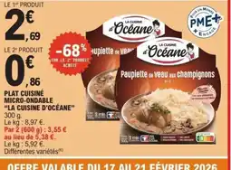 E.Leclerc LA CUISINE D'OCÉANE Plat cuisine micro-ondable offre