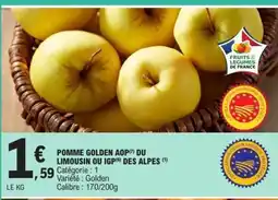 E.Leclerc Pomme golden aop du limousin ou igp des alpes offre