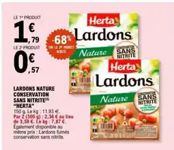 E.Leclerc Lardons Nature Conservation Sans Nitrite 'Herta' offre