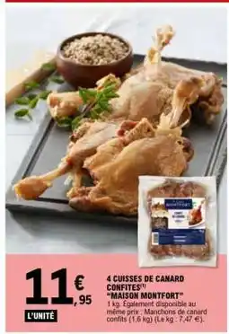 E.Leclerc 4 CUISSES DE CANARD CONFITES offre