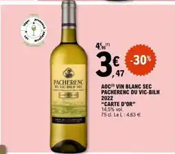E.Leclerc AOC Vin Blanc Sec Pacherenc du Vic-Bilh 2022 Carte d'Or offre