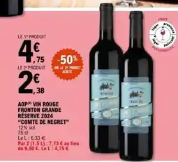 E.Leclerc AOP VIN ROUGE FRONTON GRANDE RÉSERVE 2024 'COMTE DE NEGRET' offre