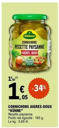 E.Leclerc CORNICHONS AIGRES-DOUX “KÜHNE” offre