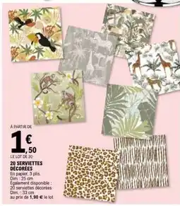 E.Leclerc 20 SERVIETTES DÉCORÉES offre