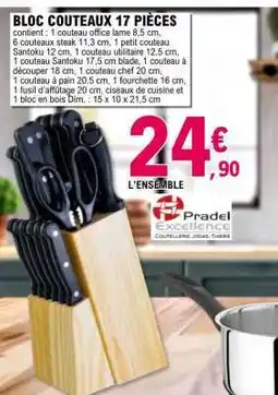 E.Leclerc BLOC COUTEAUX 17 PIÈCES offre