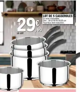 E.Leclerc Lot de 5 casseroles offre