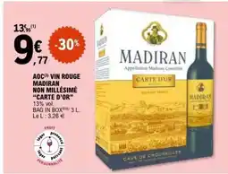 E.Leclerc AOC VIN ROUGE MADIRAN NON MILLÉSIME “CARTE D’OR” offre
