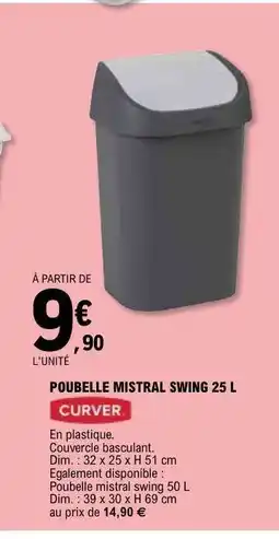 E.Leclerc POUBELLE MISTRAL SWING 25 L offre