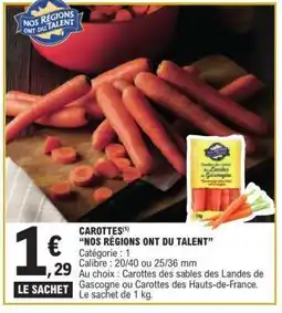 E.Leclerc CAROTTES NOS RÉGIONS ONT DU TALENT offre