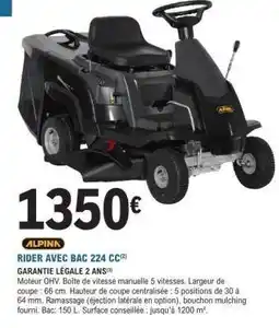 E.Leclerc RIDER AVEC BAC 224 CC offre