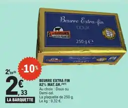 E.Leclerc BEURRE EXTRA FIN 82% MAT.GR offre