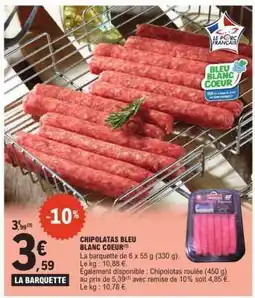 E.Leclerc CHIPOLATAS BLEU BLANC COEUR offre