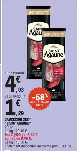 E.Leclerc SAUCISSON SEC SAINT AGAÛNE offre