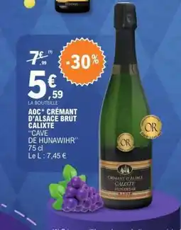 E.Leclerc AOC* CRÉMANT D'ALSACE BRUT CALIXTE offre