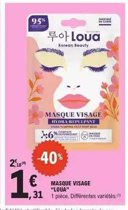 E.Leclerc MASQUE VISAGE “LOUA” offre
