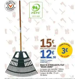 E.Leclerc BALAI XL À FEUILLES FIL PLAT BEAUX JOURS offre