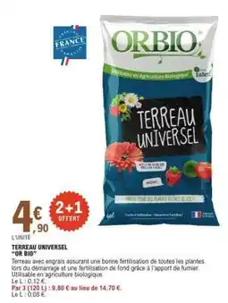 E.Leclerc TERREAU UNIVERSEL OR BIO offre