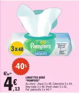E.Leclerc LINGETTES BÉBÉ “PAMPERS” offre