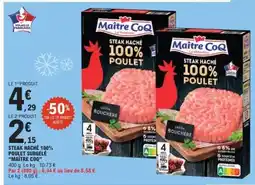 E.Leclerc Steak Haché 100% Poulet Surgelé Maître Coq offre